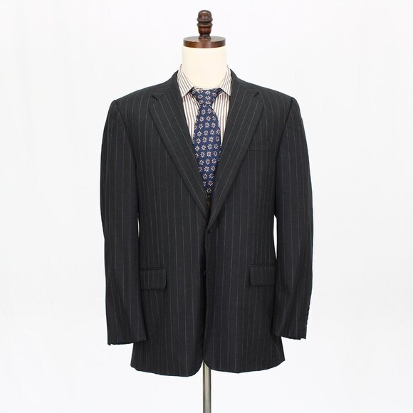 Hickey Freeman Other - Hickey Freeman 43R Gray Striped 2-Button Blazer Suit Jacket G588